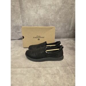 Clarks Cloud Steppers  W-7.5M Blk Slip On New
